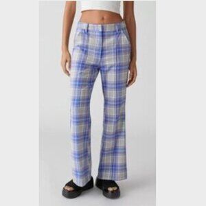 Urban Outfitters - Blue Plaid Flare Pant